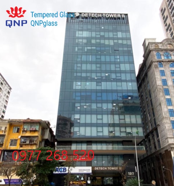 Thi công vách kính cường lực văn phòng chất lượng vàng tại Detech Tower II ,vách kính cường lực