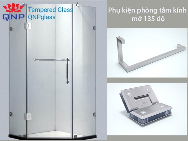 Phụ kiện của phòng tắm kính vát góc gồm những chi tiết nào ? Phòng tắm kính
