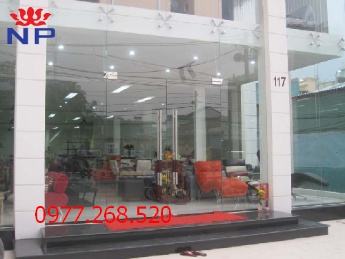 Các loại cửa kính cường lực showroom, cửa kính cường lực showroom