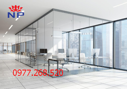vách kính cường lực văn phòng quận Thanh Xuân