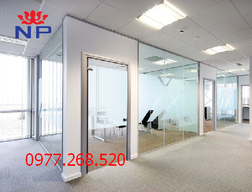 vách kính cường lực văn phòng quận Thanh Xuân